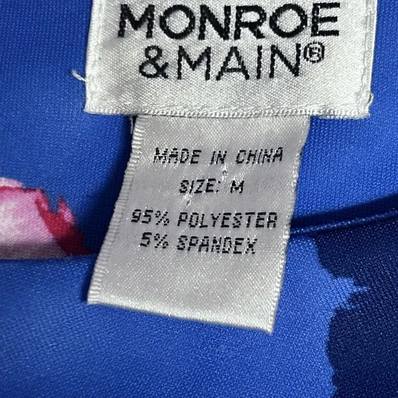 Monroe & Main Pleat-Side Floral Office Casual Brunch Stretch Knit Church Dress - Picture 14 of 16